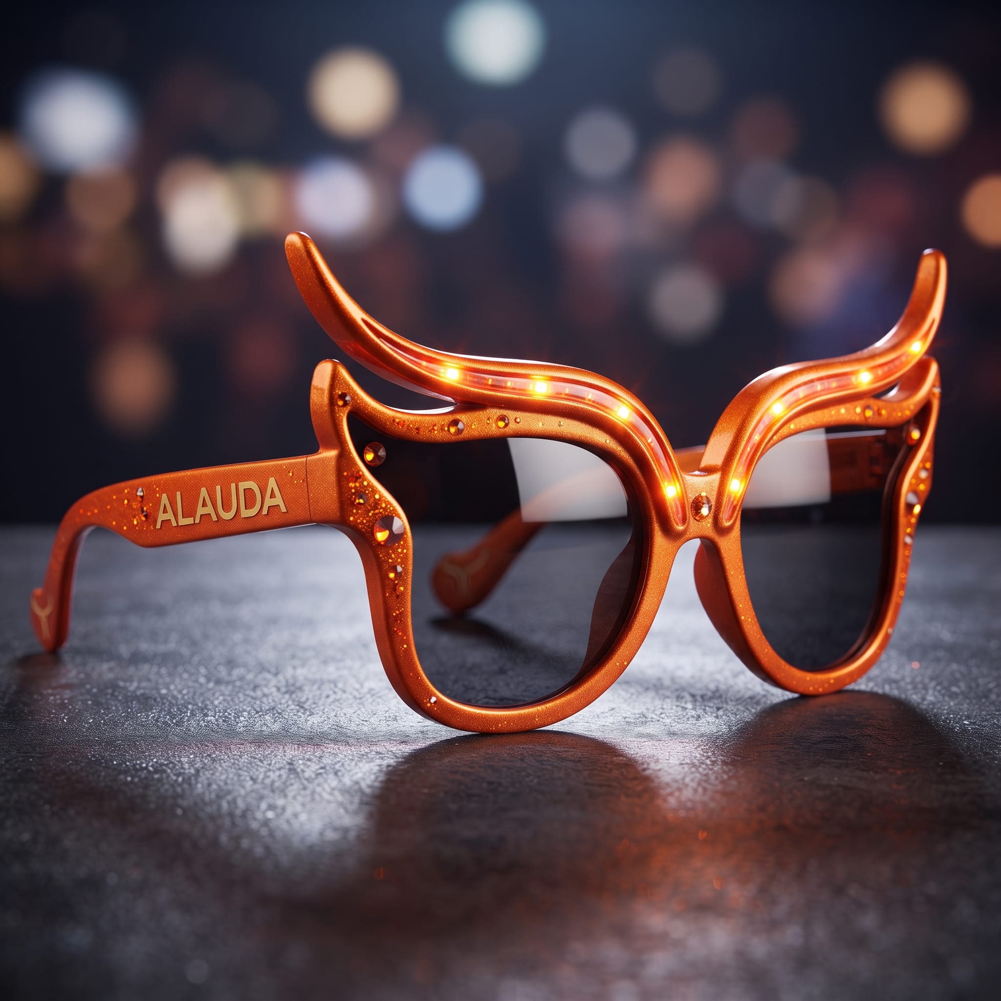 Gafas naranjas con el ala de Alauda